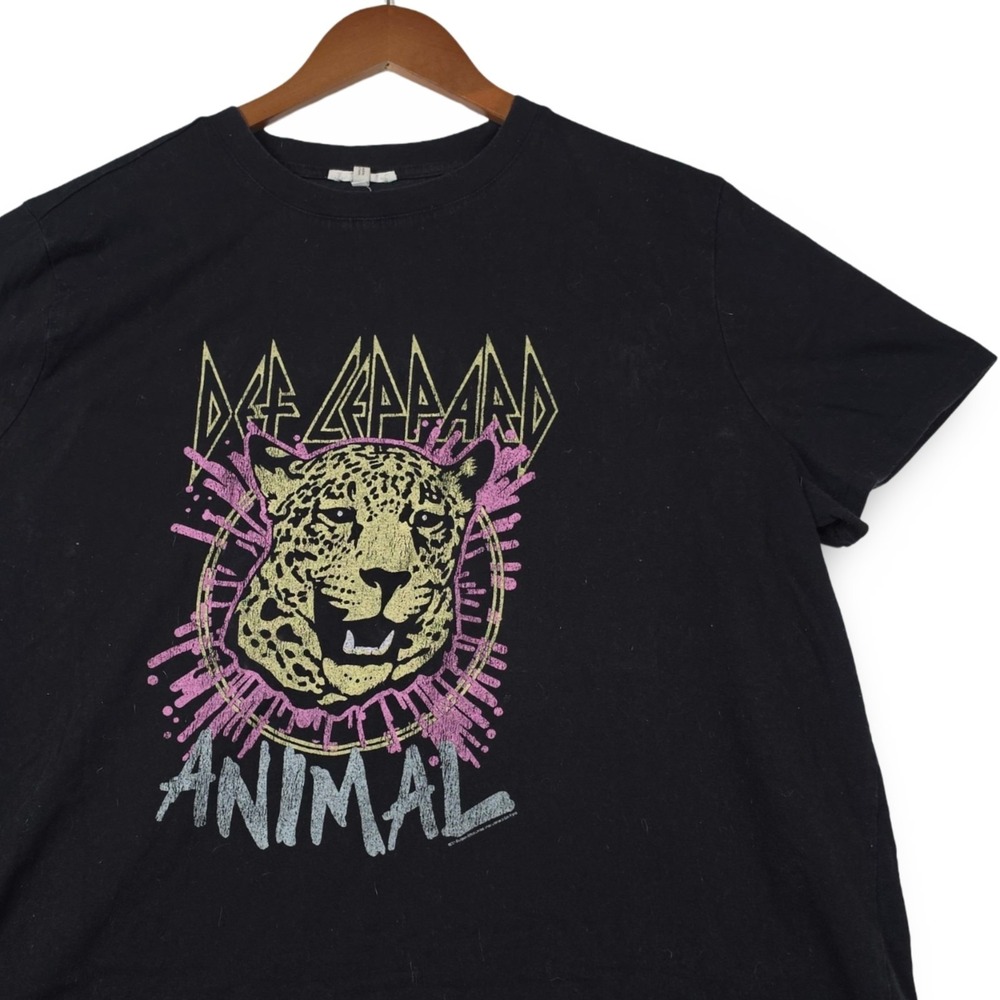 Def Leppard Animal Band Shirt Maurices Plus Size 1X Black Pink Graphic Tee Women
